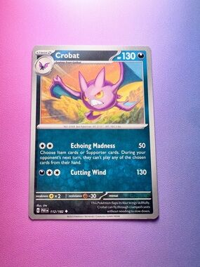 crobat - 112/182 (uncommon) — pokemon: paradox rift